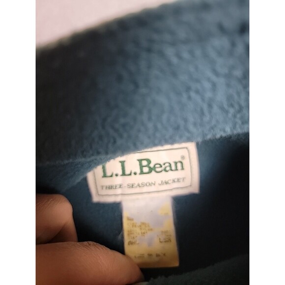 VTG LL Bean Jacket Mens L Green Full Zip Pockets 3 Season Outdoor Dad USA 90s - Picture 3 of 13
